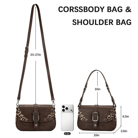 Wrangler Western Buckle Studded Shoulder Crossbody Bag