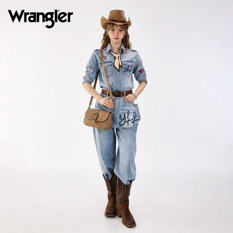 Wrangler Western Buckle Studded Shoulder Crossbody Bag