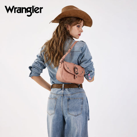 Wrangler Western Buckle Studded Shoulder Crossbody Bag