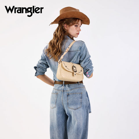 Wrangler Western Buckle Studded Shoulder Crossbody Bag
