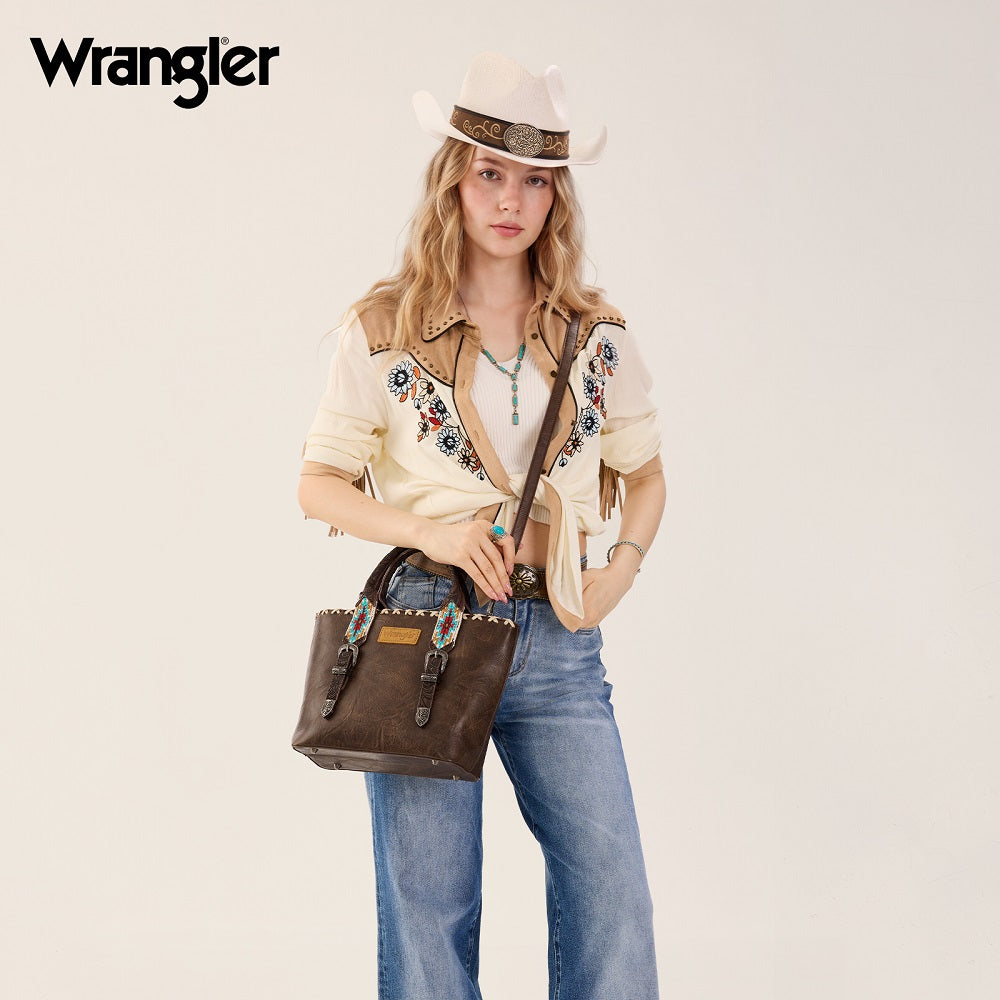 Wrangler Western Embroidery Tote Bag
