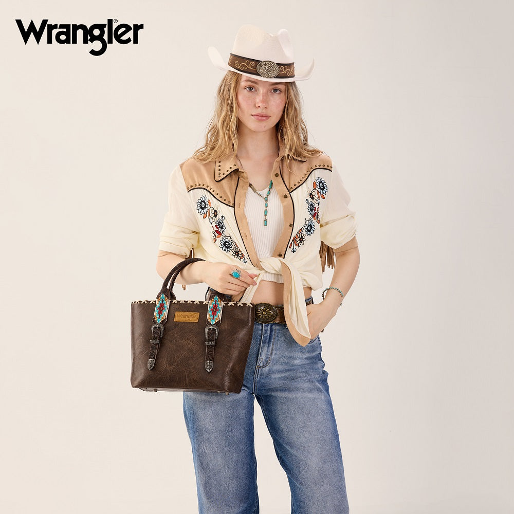 Wrangler Western Embroidery Tote Bag