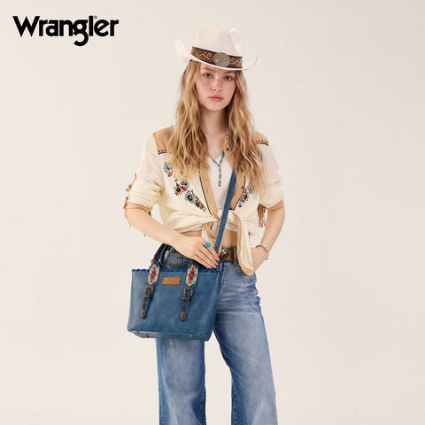 Wrangler Western Embroidery Tote Bag