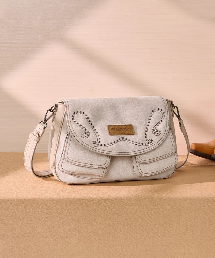 Wrangler Studded Faux-Suede Crossbody Bag