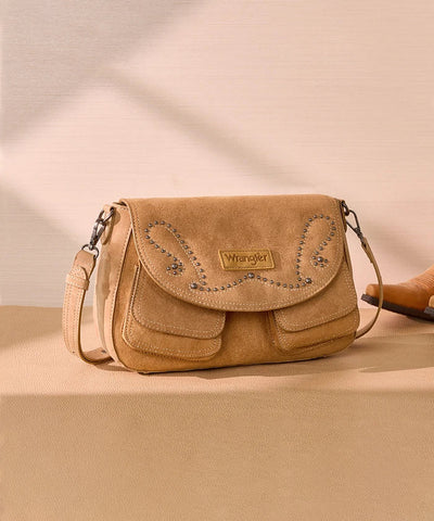 Wrangler Studded Faux-Suede Crossbody Bag