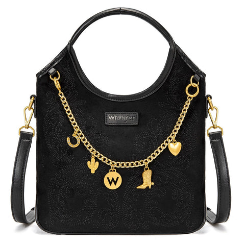 Wrangler Charm Chain Hobo Tote Bag