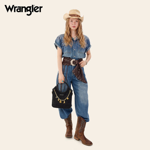 Wrangler Charm Chain Hobo Tote Bag