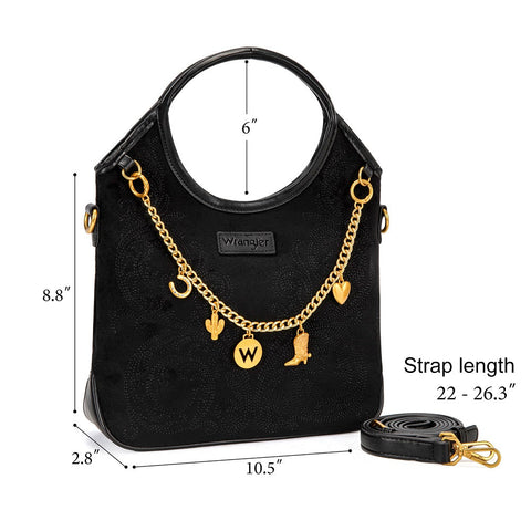 Wrangler Charm Chain Hobo Tote Bag