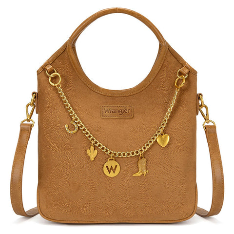 Wrangler Charm Chain Hobo Tote Bag