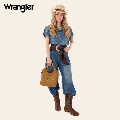Wrangler Charm Chain Hobo Tote Bag