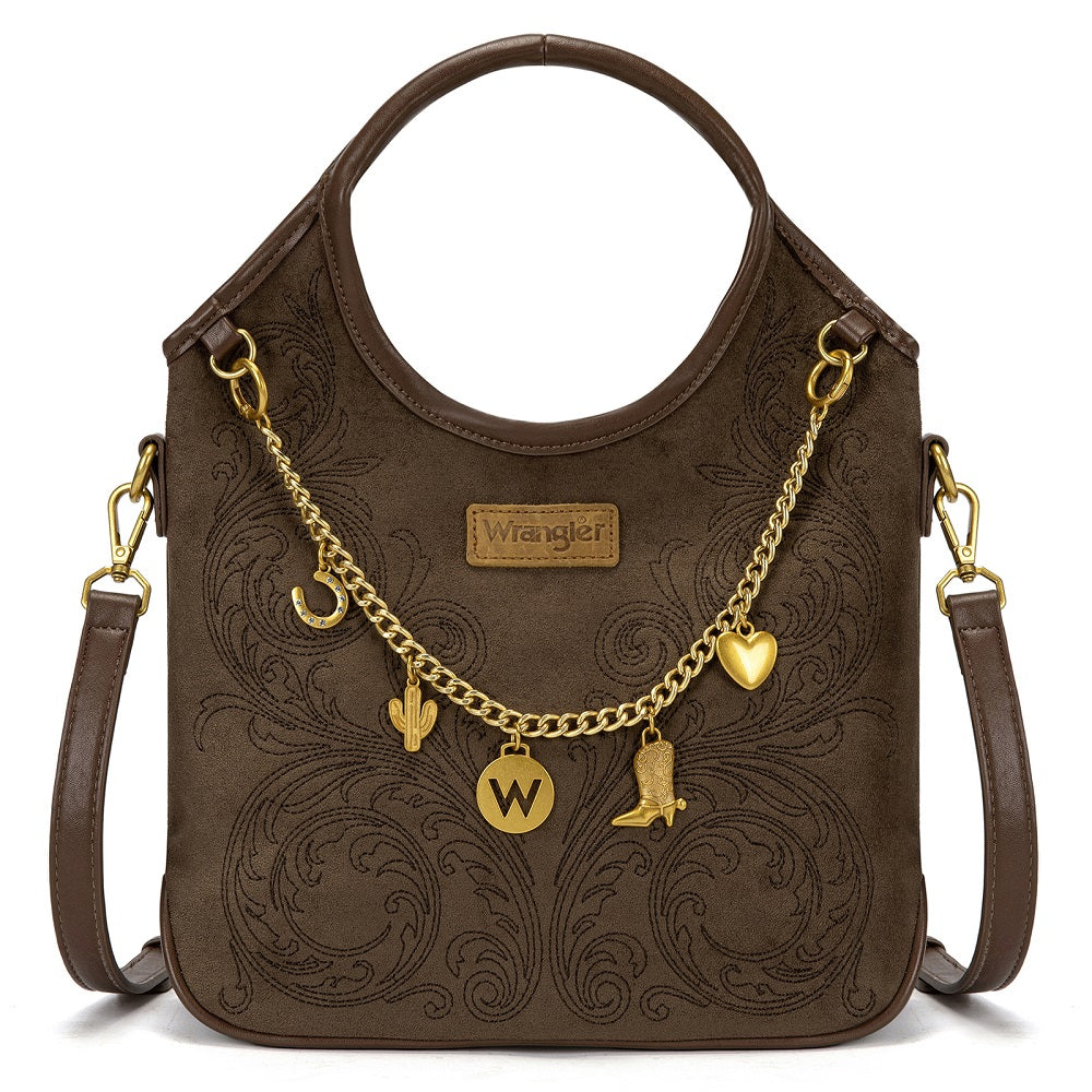 Wrangler Charm Chain Hobo Tote Bag