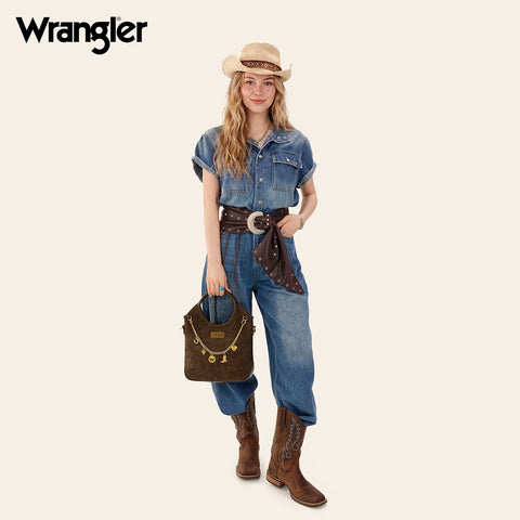 Wrangler Charm Chain Hobo Tote Bag