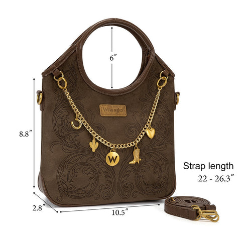 Wrangler Charm Chain Hobo Tote Bag