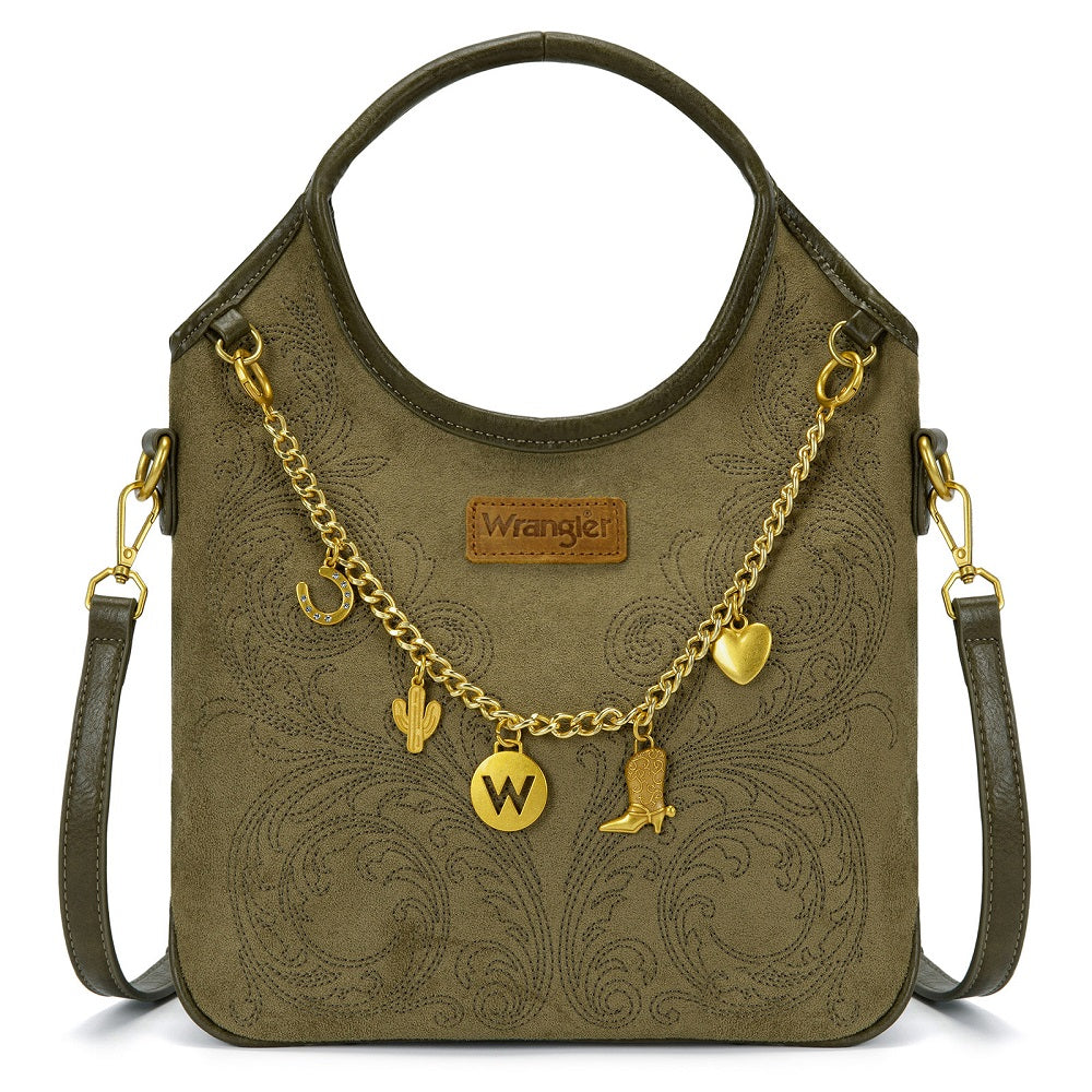 Wrangler Charm Chain Hobo Tote Bag