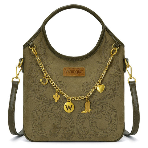 Wrangler Charm Chain Hobo Tote Bag