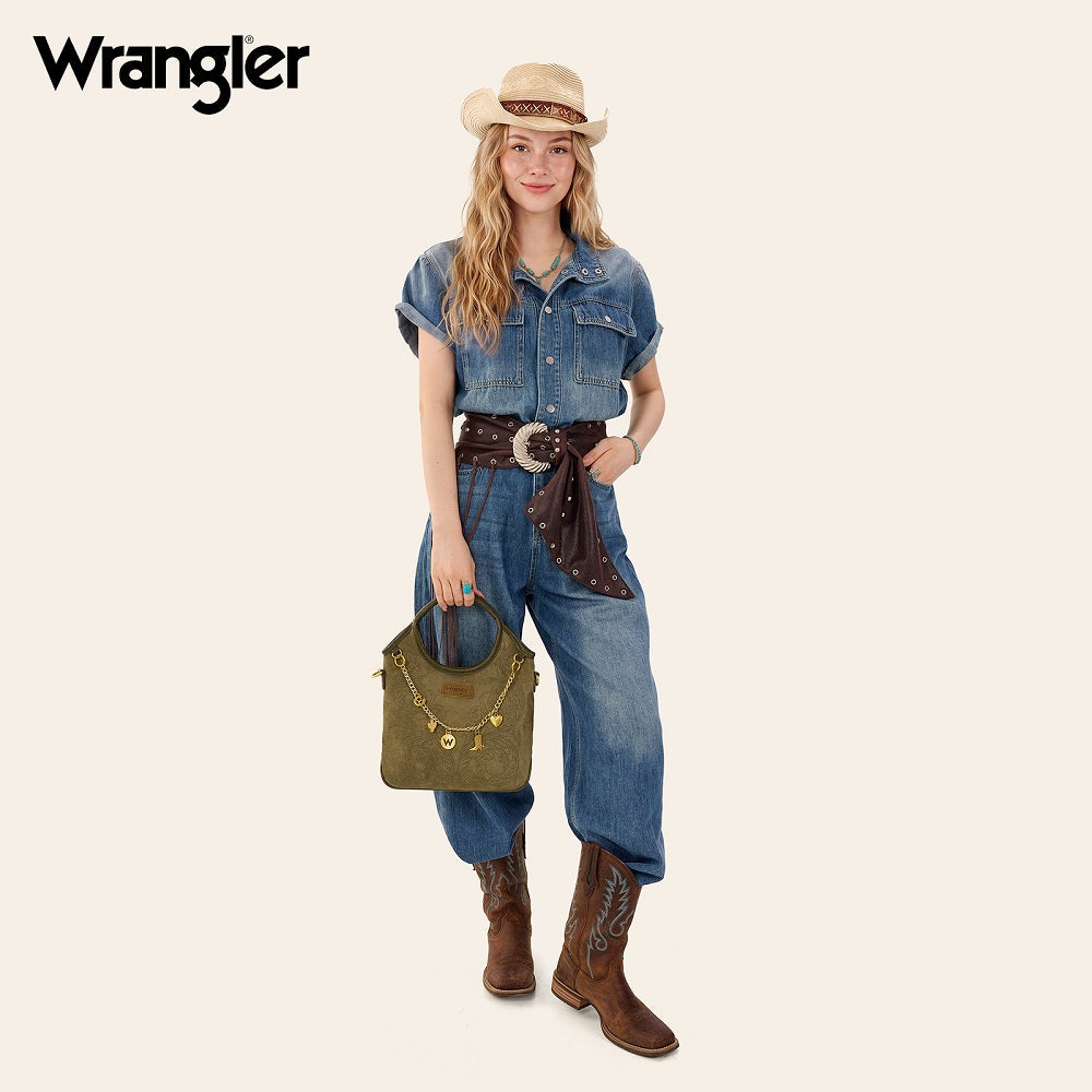Wrangler Charm Chain Hobo Tote Bag