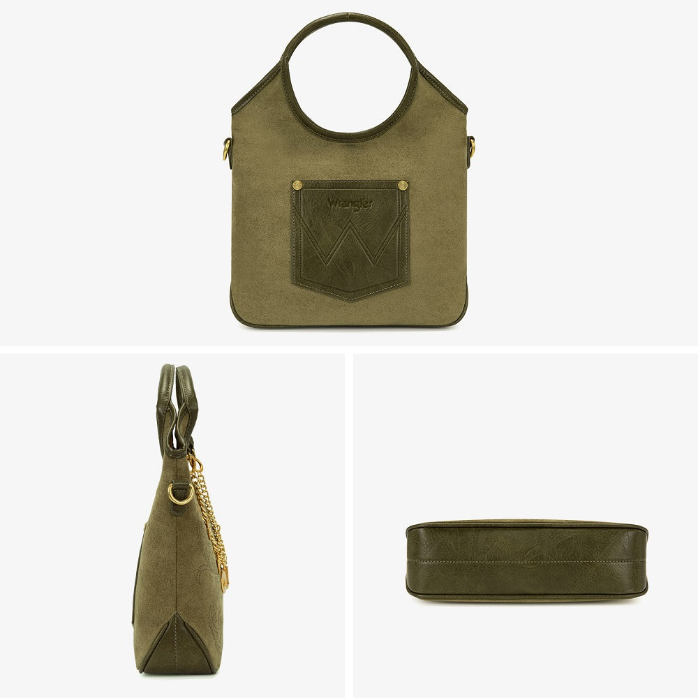 Wrangler Charm Chain Hobo Tote Bag