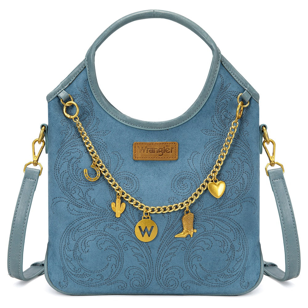 Wrangler Charm Chain Hobo Tote Bag
