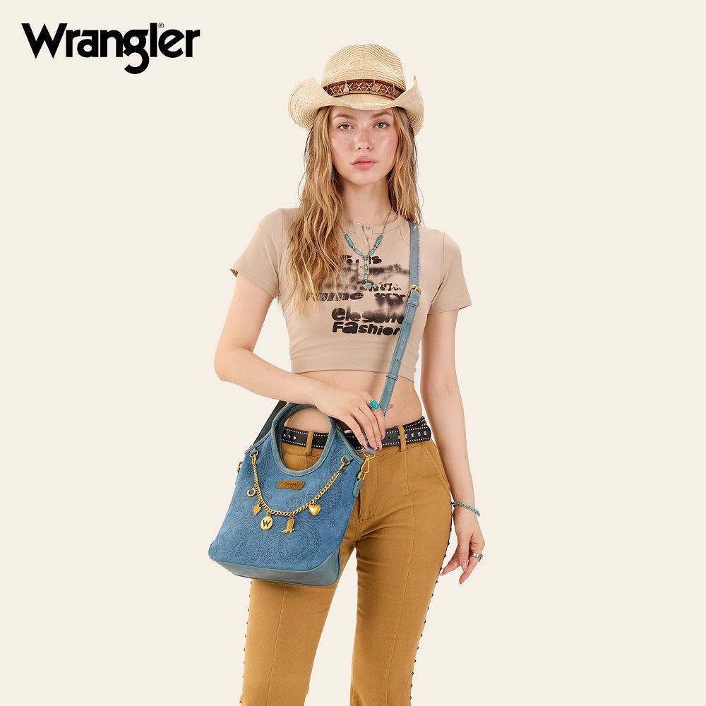 Wrangler Charm Chain Hobo Tote Bag