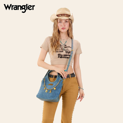 Wrangler Charm Chain Hobo Tote Bag
