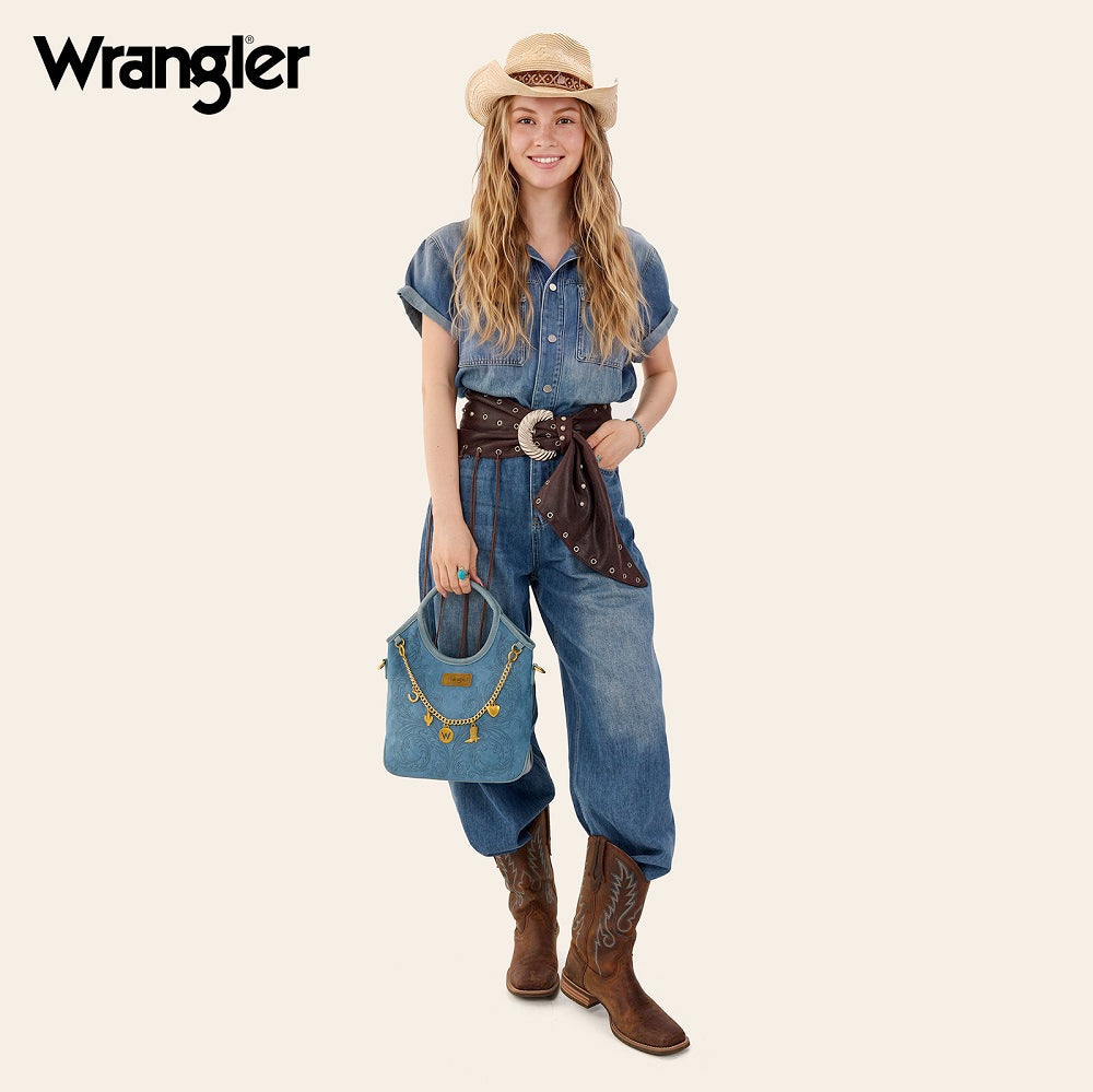 Wrangler Charm Chain Hobo Tote Bag