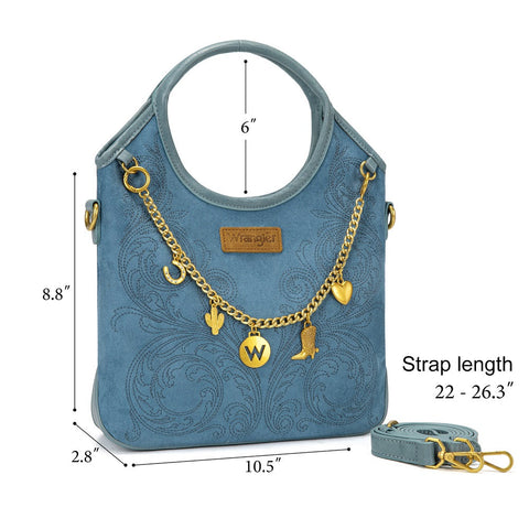 Wrangler Charm Chain Hobo Tote Bag