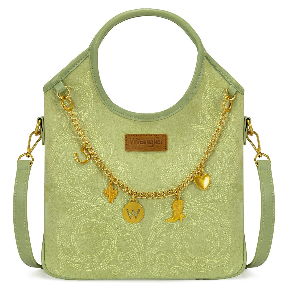 Wrangler Charm Chain Hobo Tote Bag