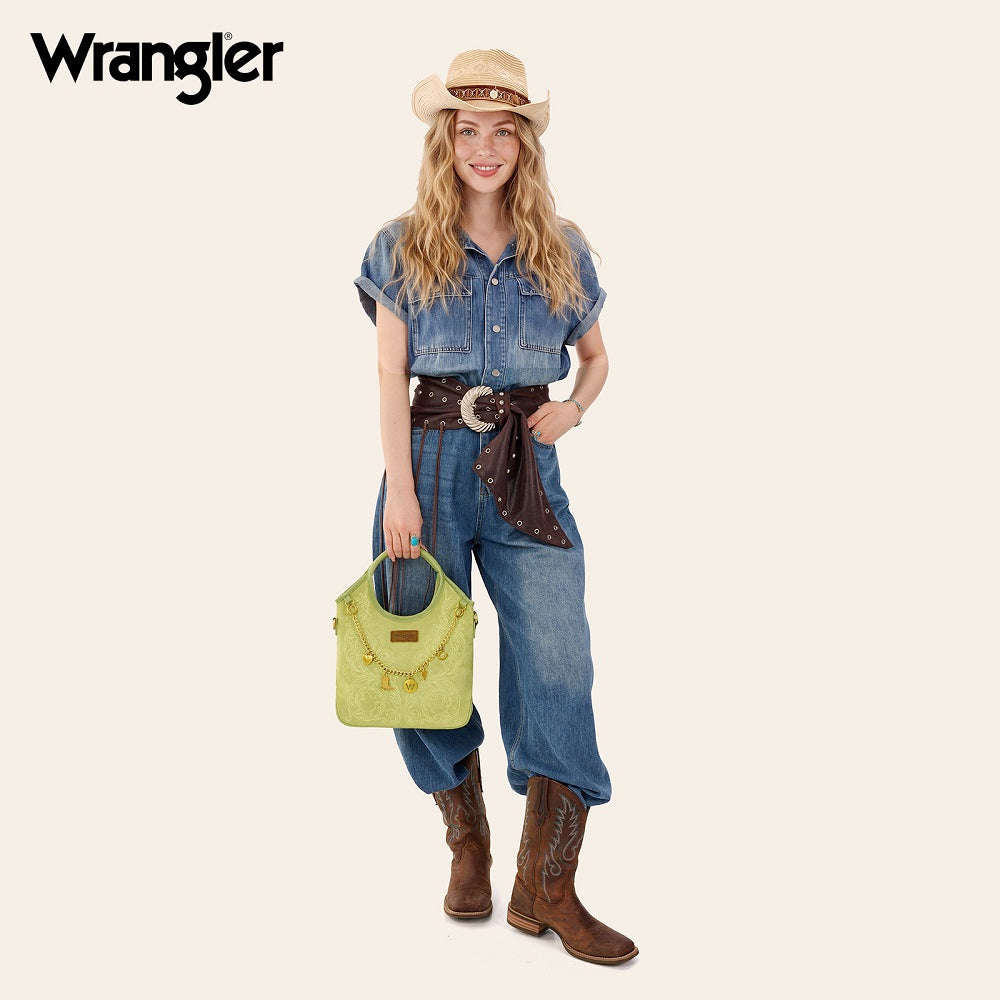 Wrangler Charm Chain Hobo Tote Bag