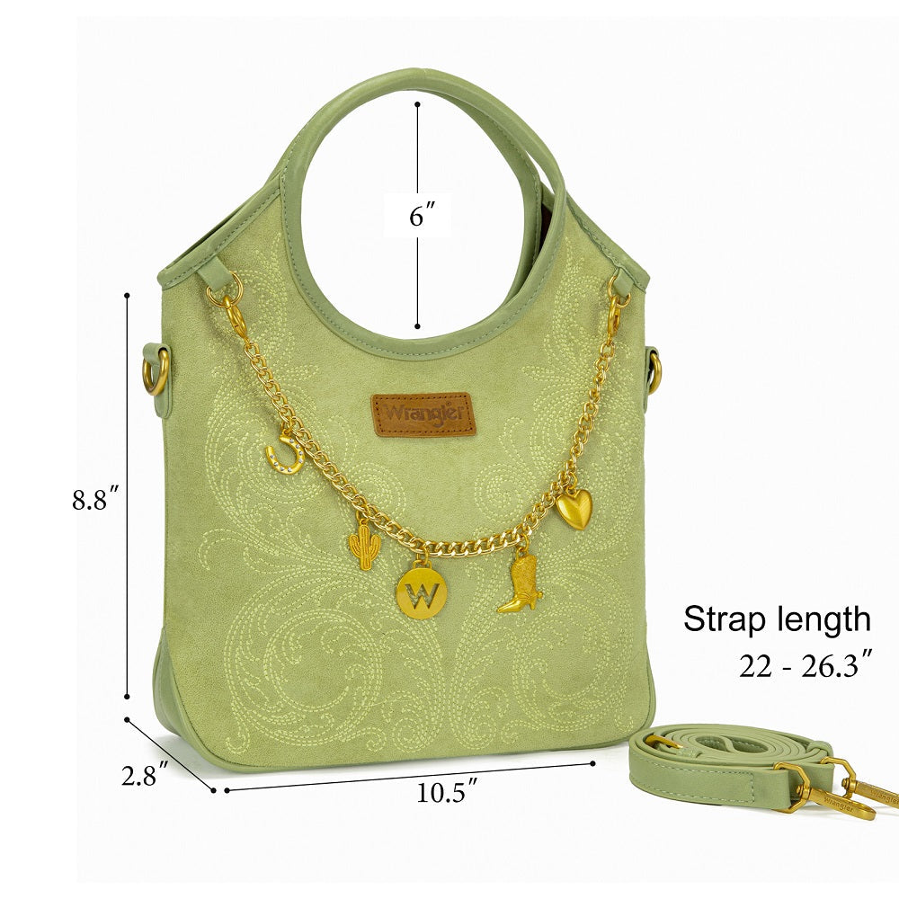 Wrangler Charm Chain Hobo Tote Bag