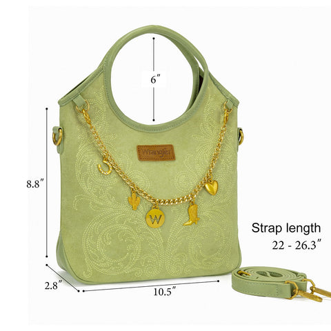 Wrangler Charm Chain Hobo Tote Bag