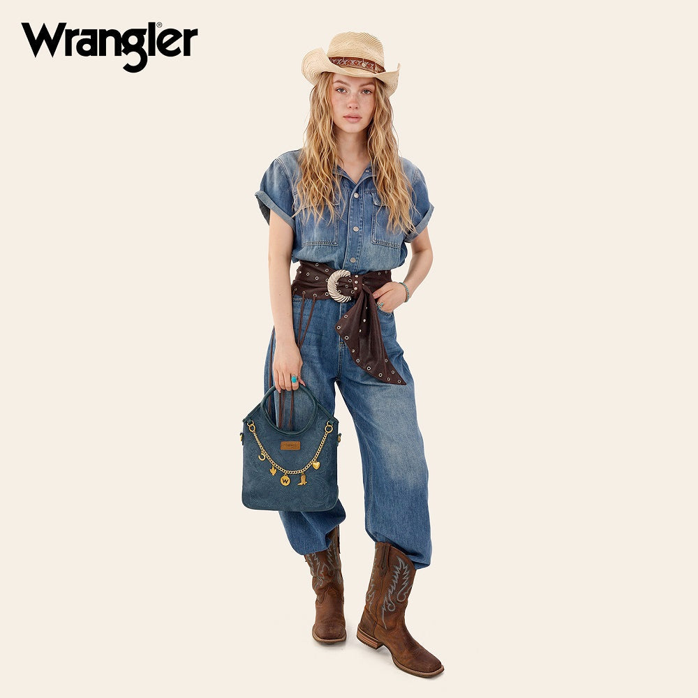 Wrangler Charm Chain Hobo Tote Bag