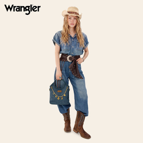 Wrangler Charm Chain Hobo Tote Bag
