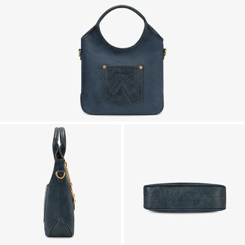 Wrangler Charm Chain Hobo Tote Bag