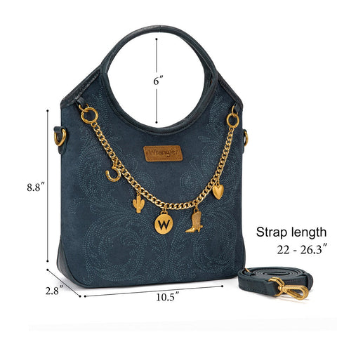 Wrangler Charm Chain Hobo Tote Bag
