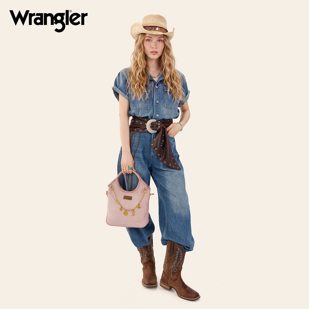 Wrangler Charm Chain Hobo Tote Bag