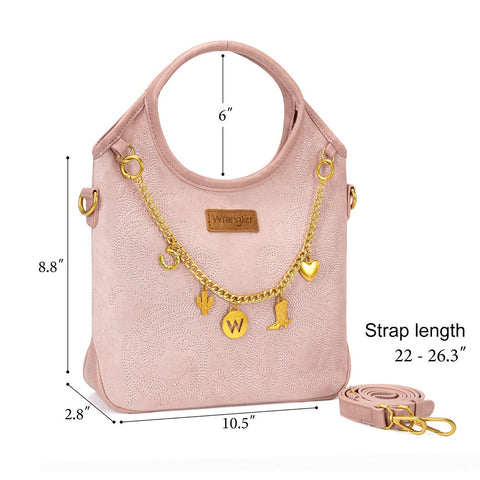 Wrangler Charm Chain Hobo Tote Bag