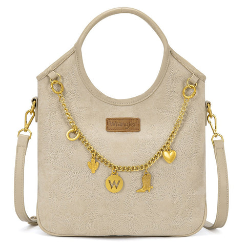 Wrangler Charm Chain Hobo Tote Bag