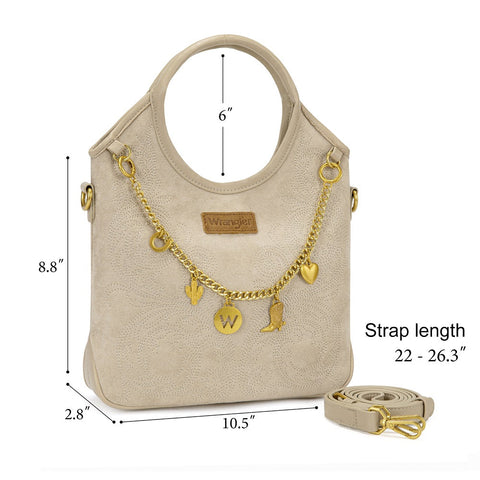 Wrangler Charm Chain Hobo Tote Bag