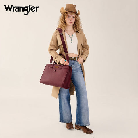 Wrangler Pebbled Faux Leather Laptop Brief Bag