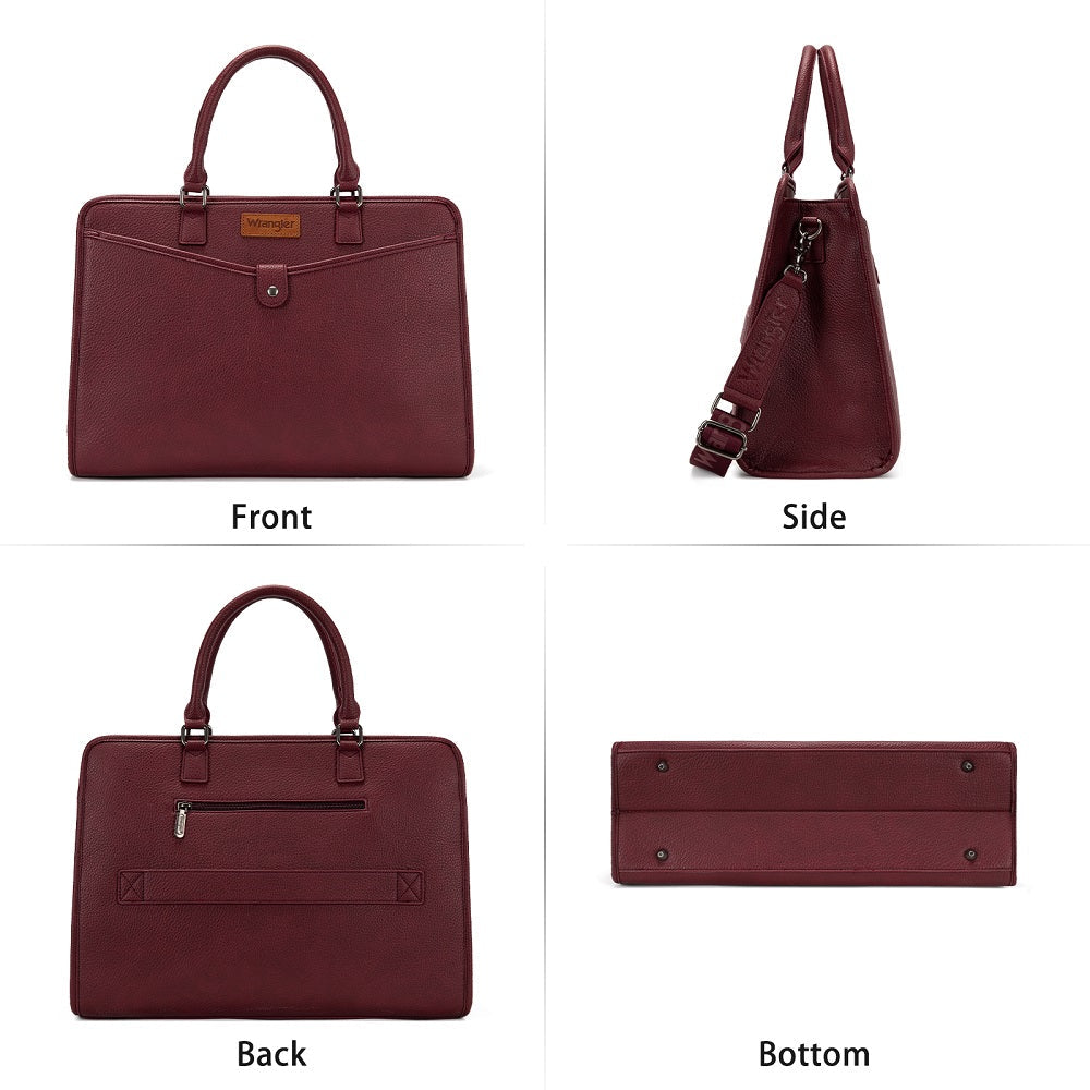 Wrangler Pebbled Faux Leather Laptop Brief Bag