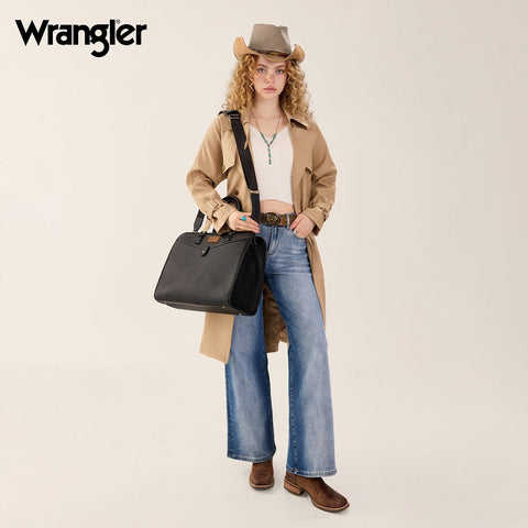 Wrangler Pebbled Faux Leather Laptop Brief Bag