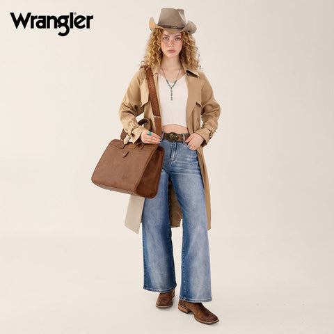Wrangler Pebbled Faux Leather Laptop Brief Bag