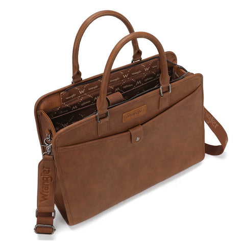 Wrangler Pebbled Faux Leather Laptop Brief Bag
