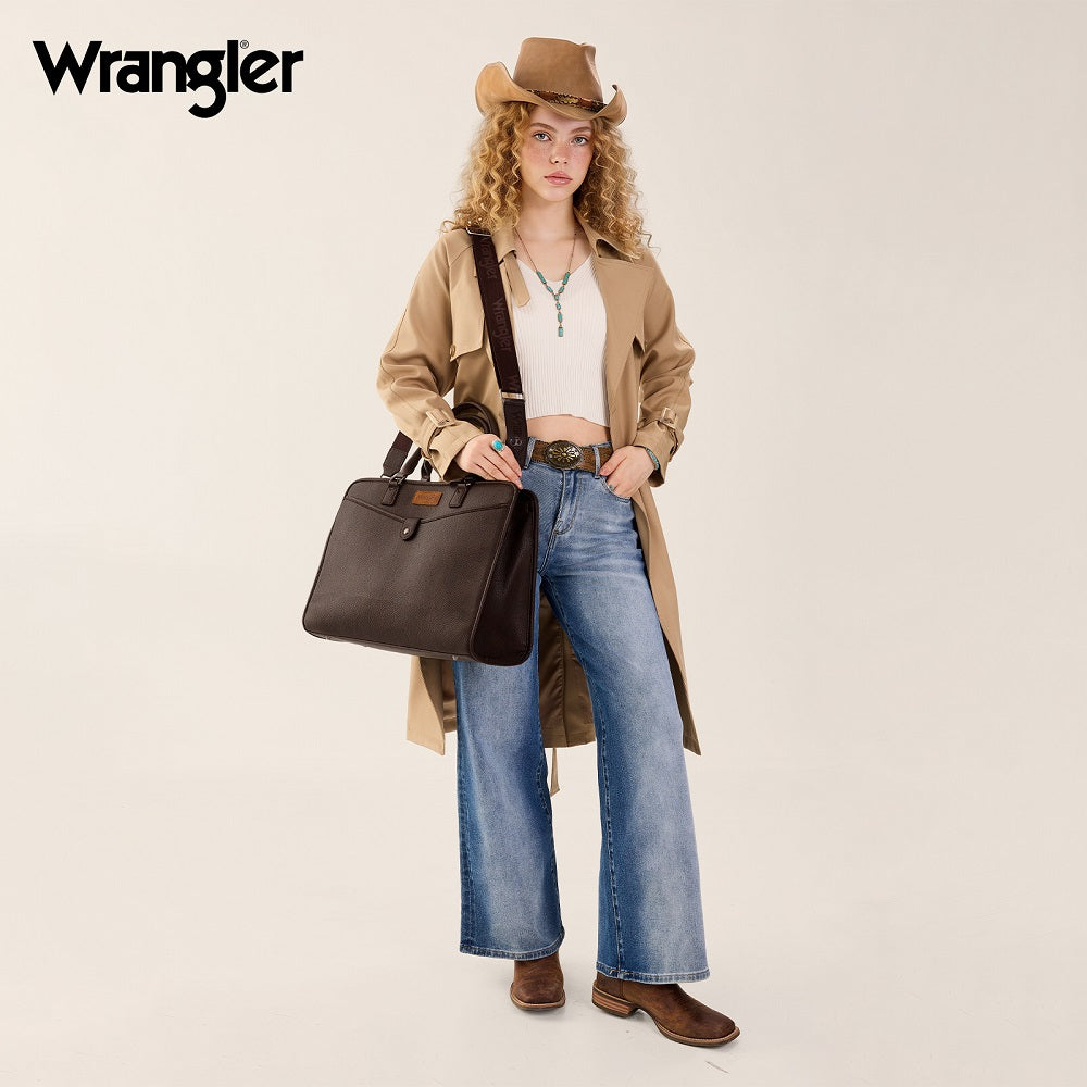 Wrangler Pebbled Faux Leather Laptop Brief Bag