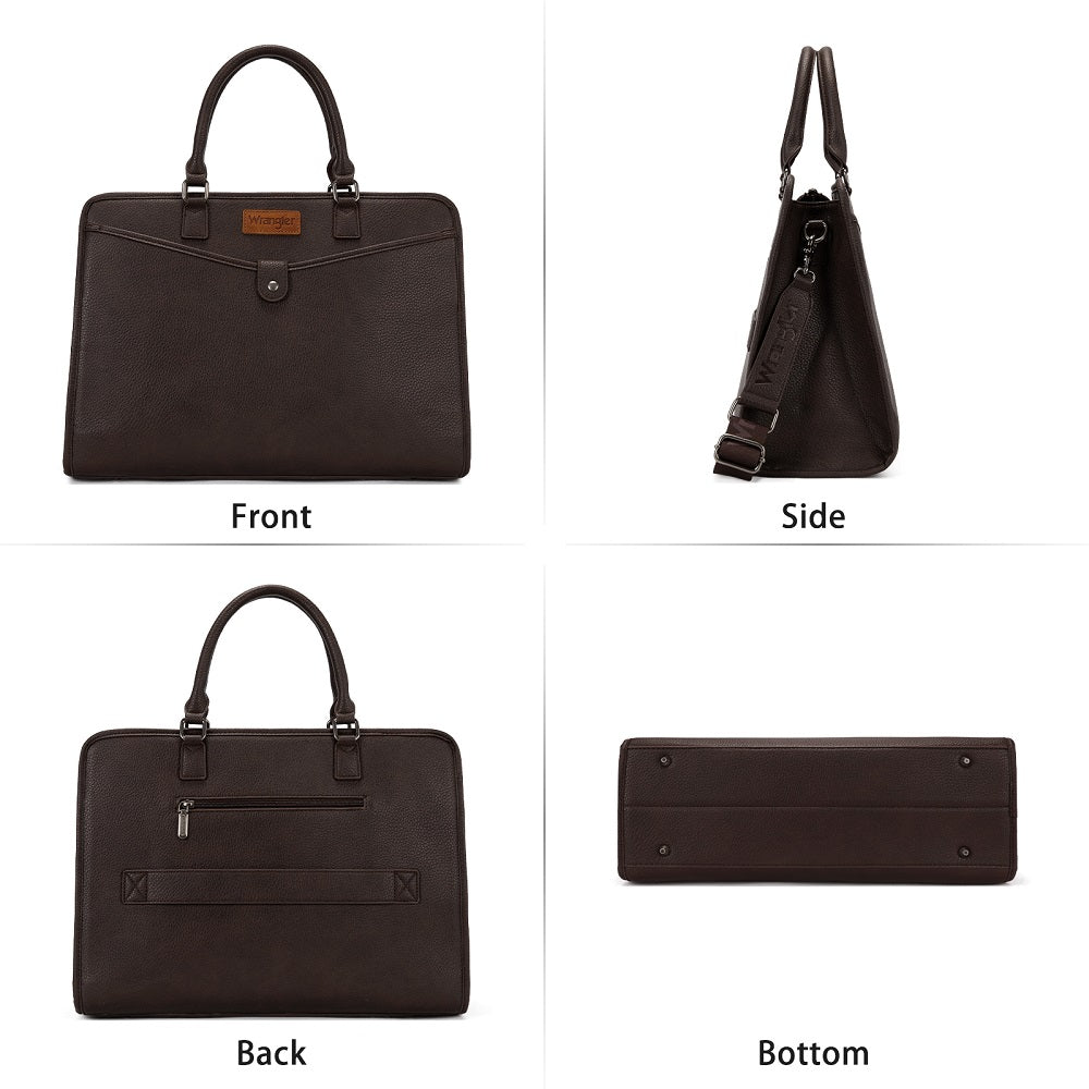 Wrangler Pebbled Faux Leather Laptop Brief Bag