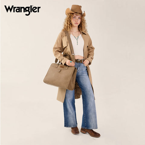 Wrangler Pebbled Faux Leather Laptop Brief Bag