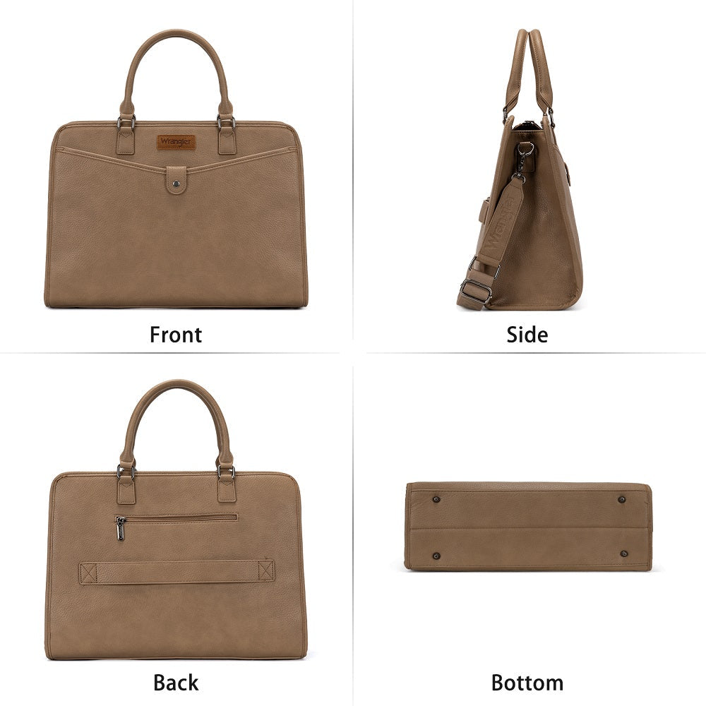 Wrangler Pebbled Faux Leather Laptop Brief Bag