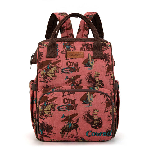 Wrangler Vintage Retro Cowboy Cool Print Backpack