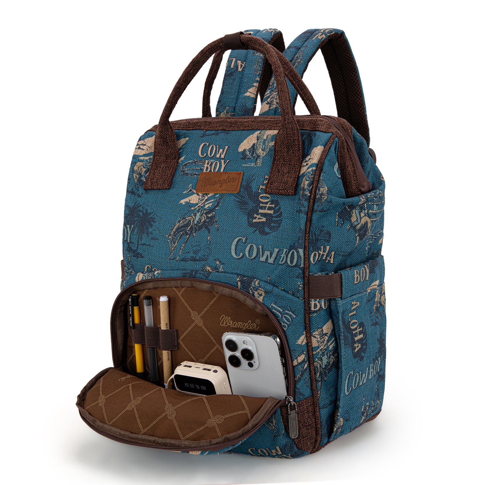 Wrangler Vintage Retro Cowboy Cool Print Backpack