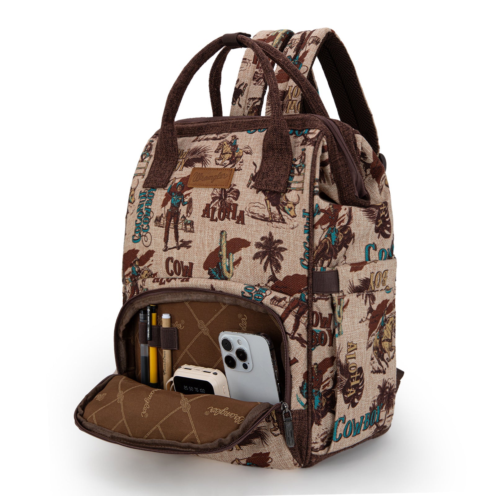 Wrangler Vintage Retro Cowboy Cool Print Backpack